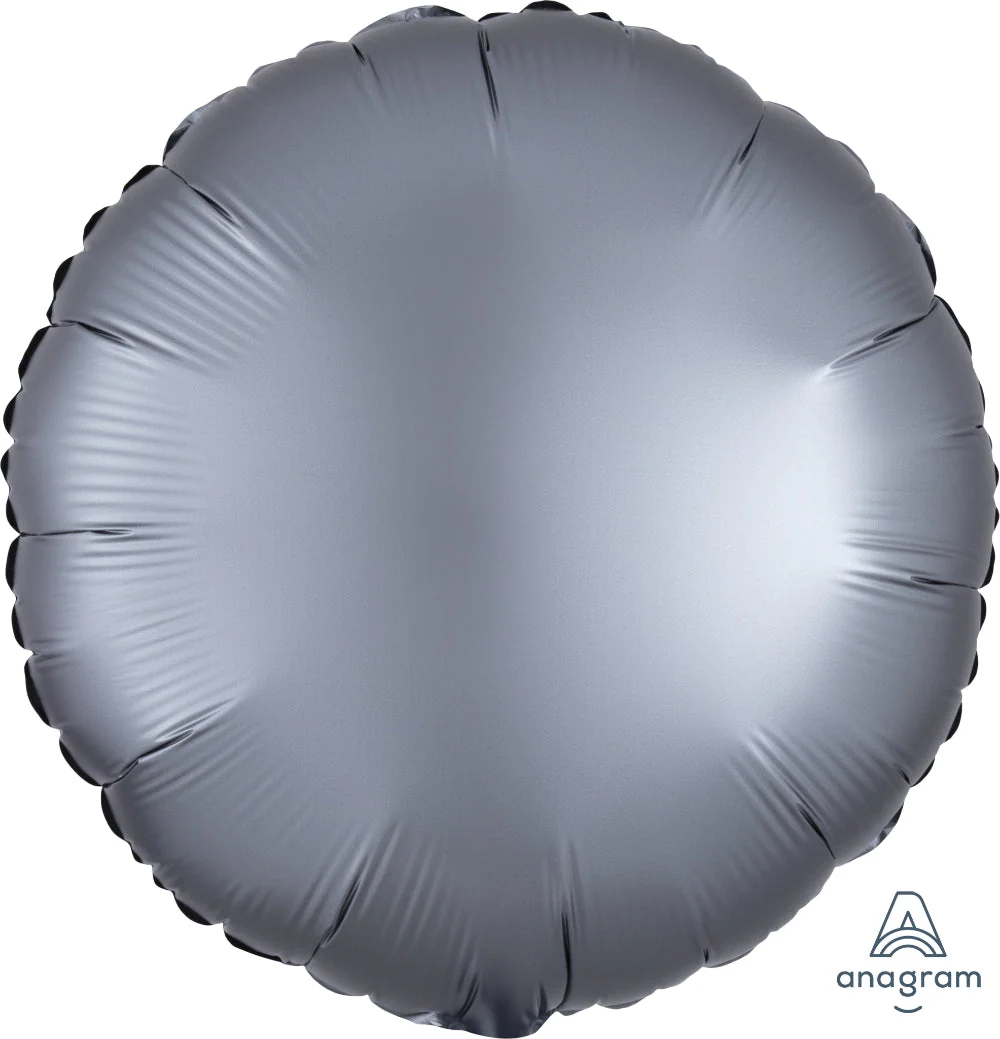 18" Satin Luxe Circle Graphite Foil Balloon