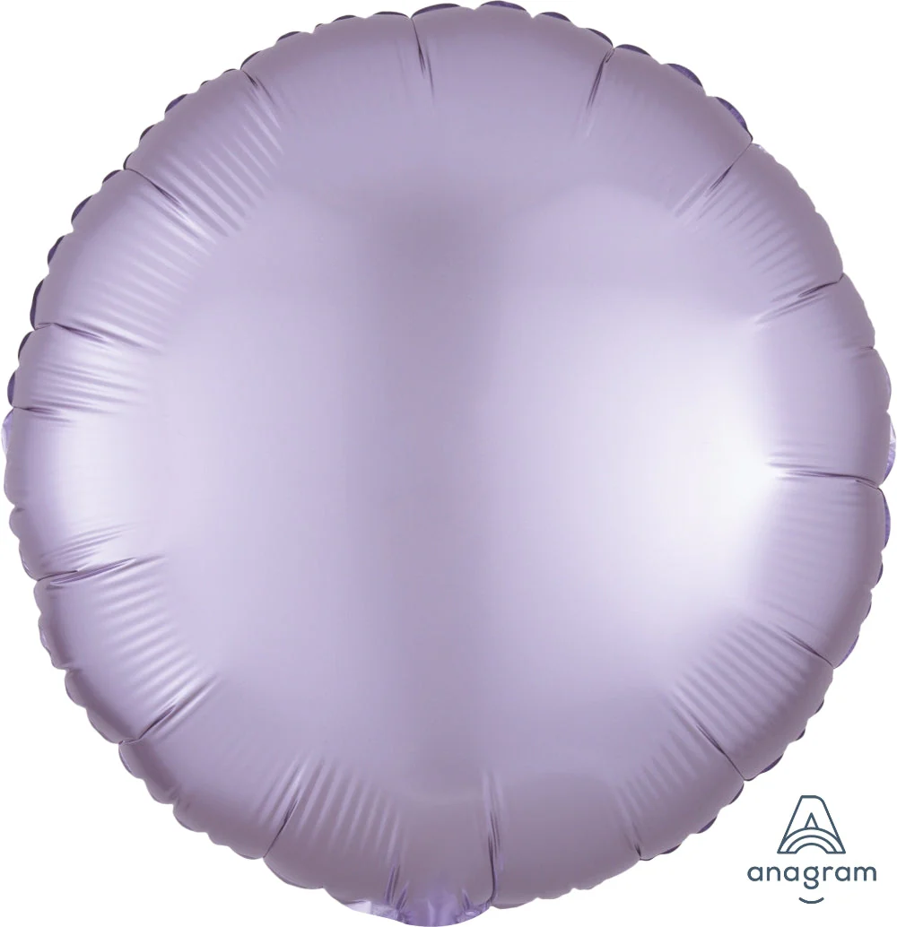 18" Satin Luxe Circle Pastel Lilac Foil Balloon - Image 2