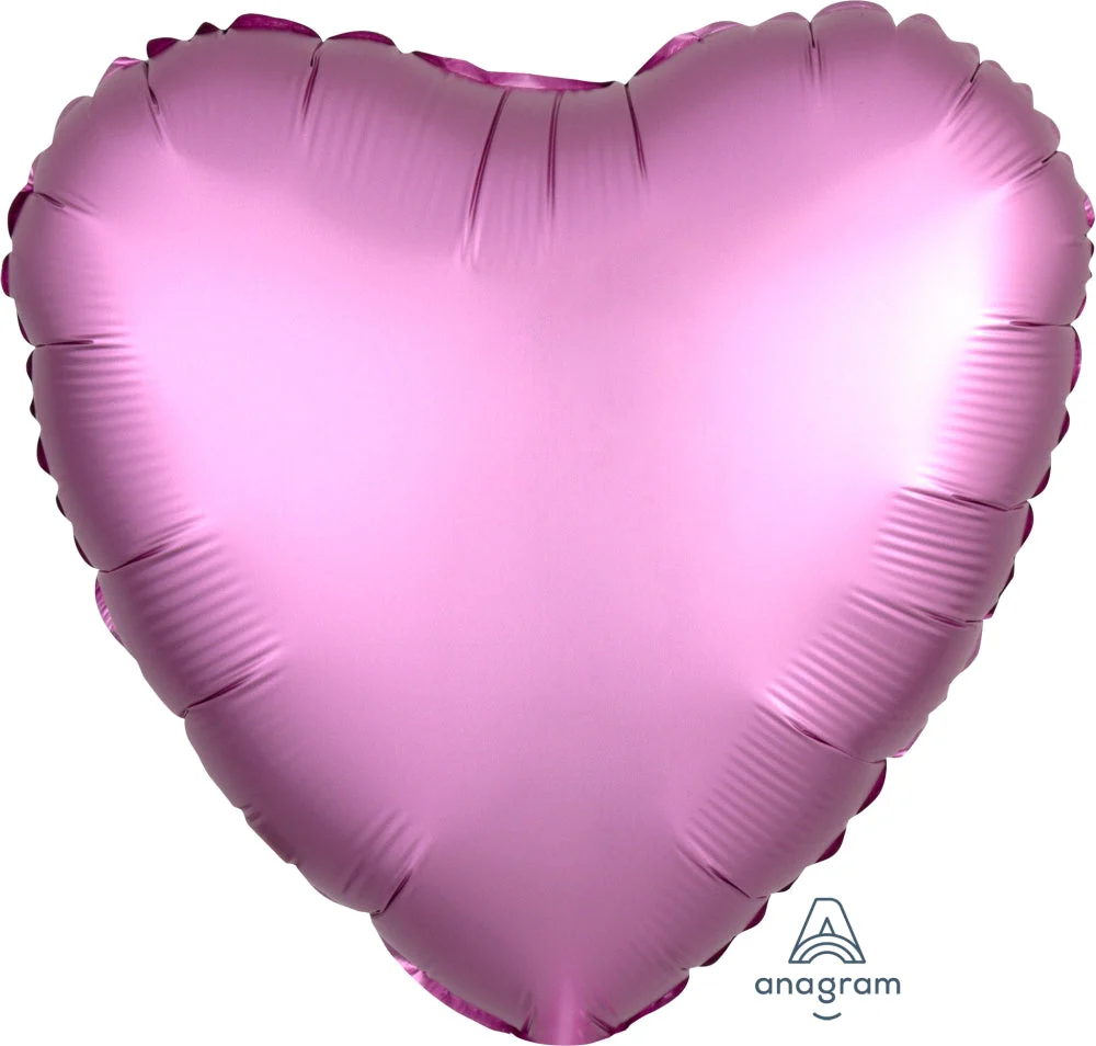 18" Satin Luxe Flamingo Heart Foil Balloon