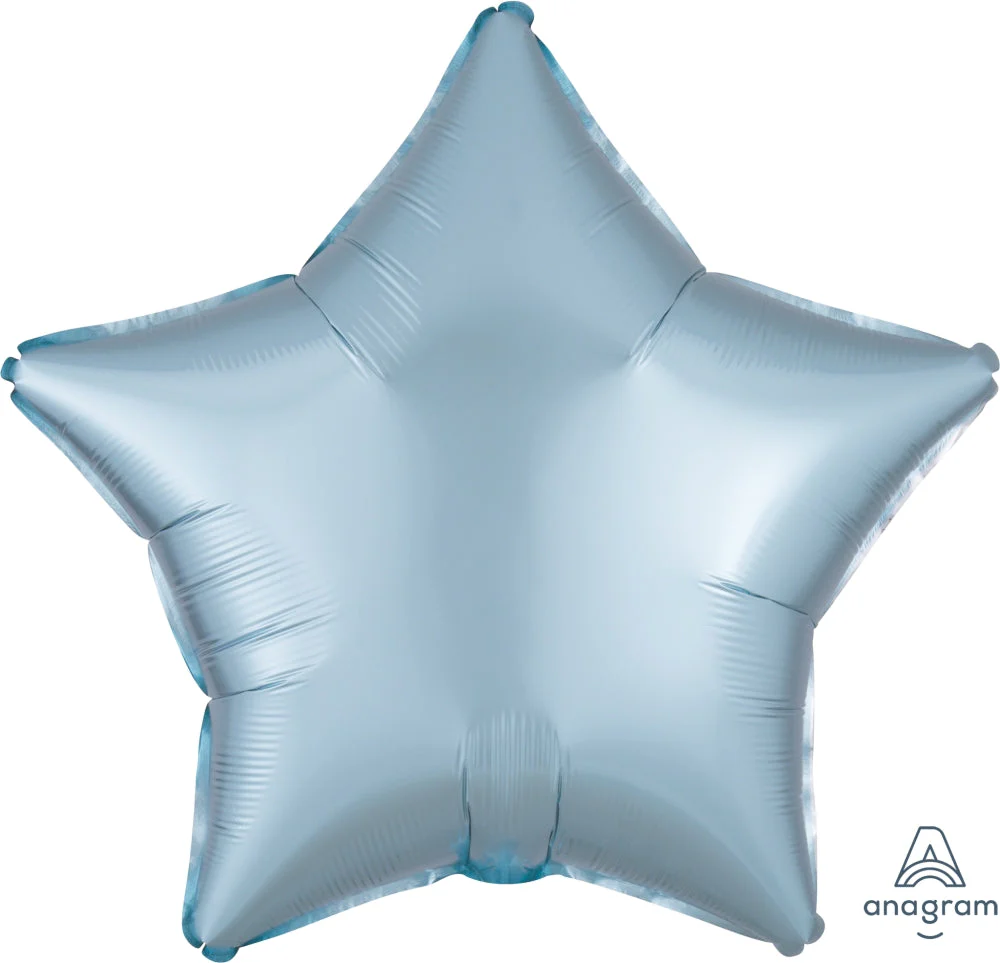18" Satin Luxe Star Pastel Blue Foil Balloon