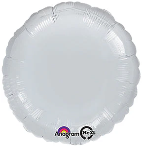 18" Silver Circle Packaged Balloon