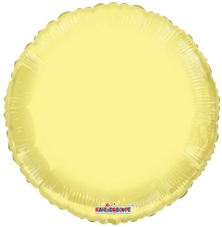 18" Solid Yellow Macaron Round Gellibean Balloon