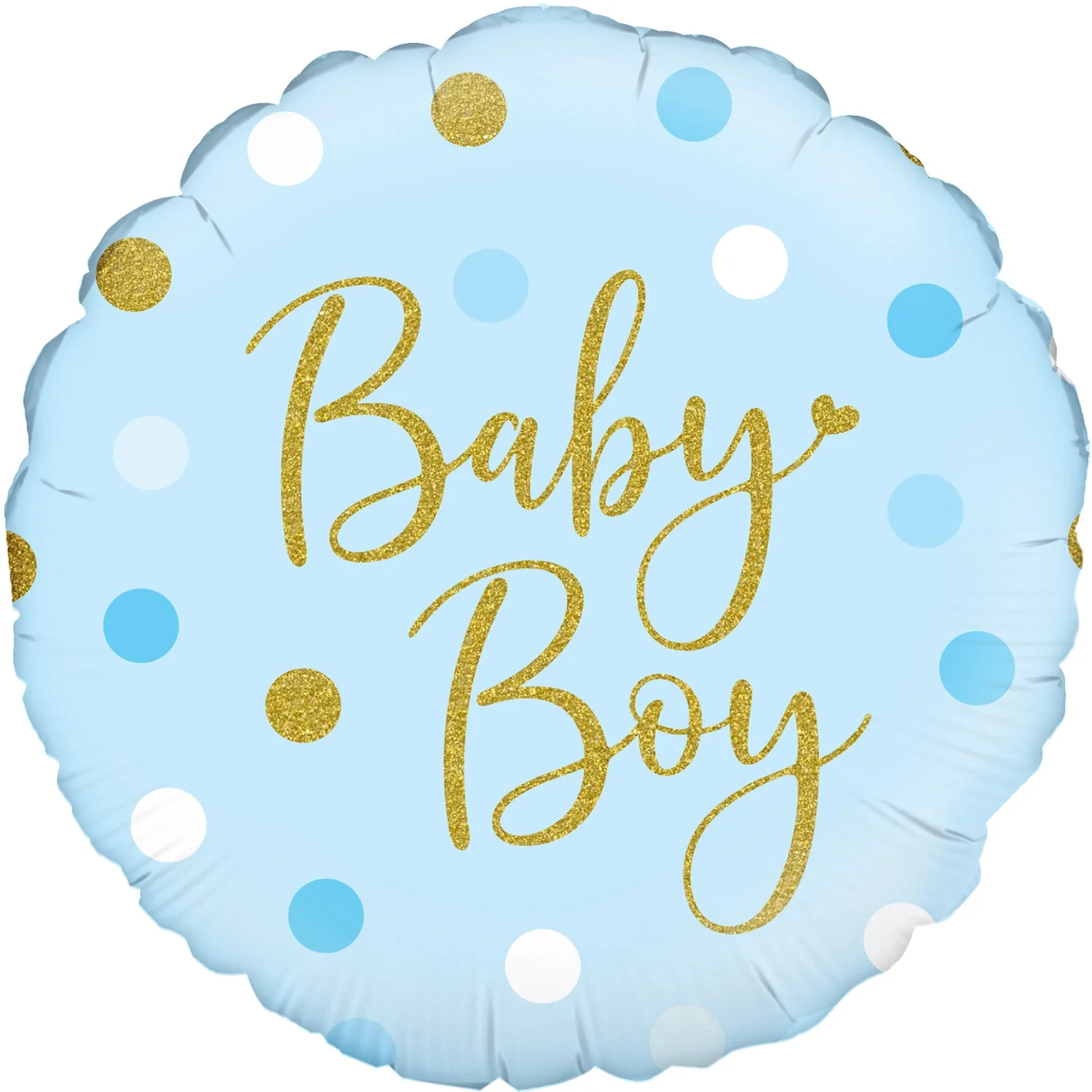 18" Sparkling Baby Boy Dots Holographic Oaktree Foil Balloon