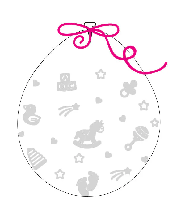 18" Stuffing Printed Latex Balloons (25 Per Bag) Decomex Clear BABY TOYS with WHITE INK