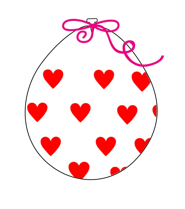 18" Stuffing Printed Latex Balloons (25 Per Bag) Decomex Clear BIG HEART with RED INK
