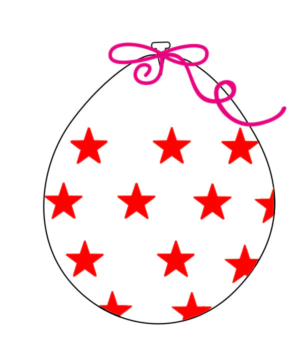 18" Stuffing Printed Latex Balloons (25 Per Bag) Decomex Clear BIG STAR with RED INK
