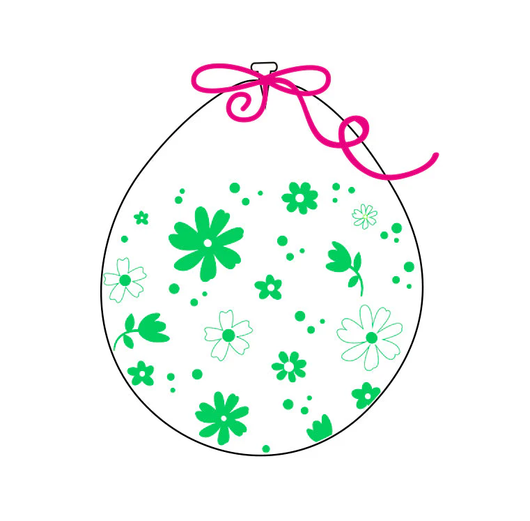18" Stuffing Printed Latex Balloons (25 Per Bag) Decomex Clear DAISIES YOU with LIME GREEN INK