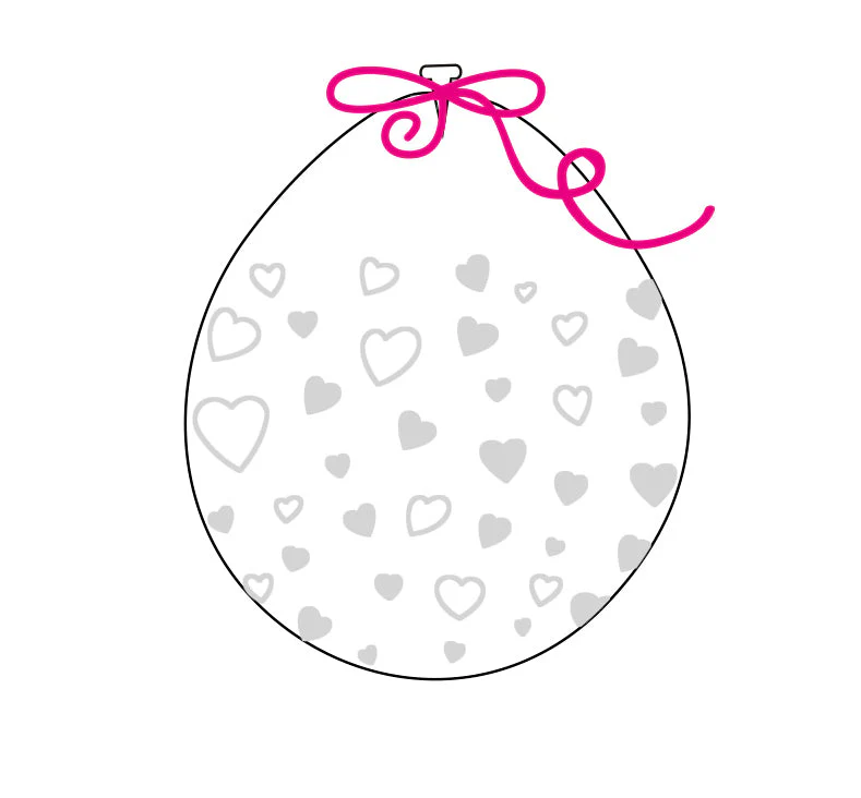 18" Stuffing Printed Latex Balloons (25 Per Bag) Decomex Clear HEART with WHITE INK