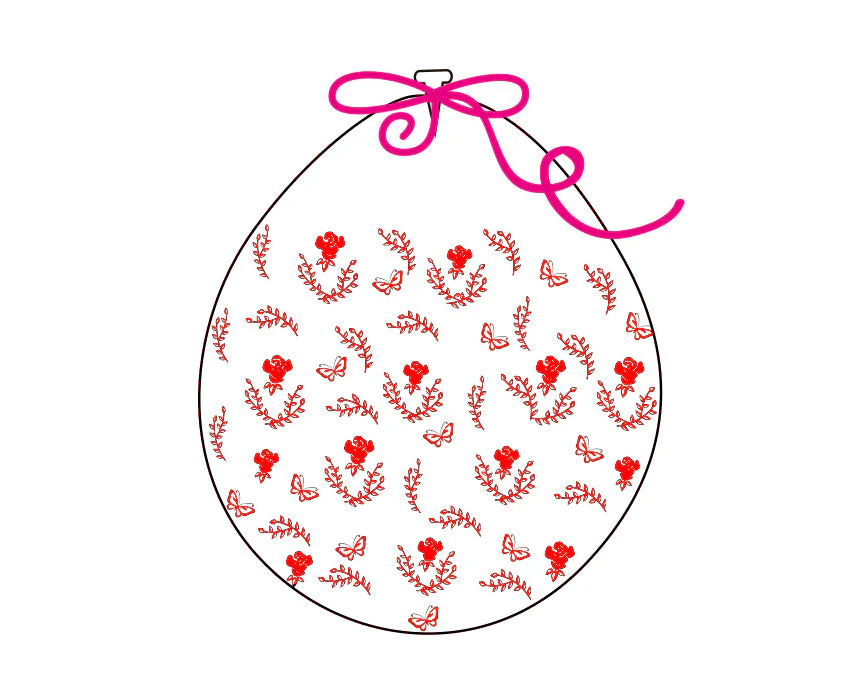 18" Stuffing Printed Latex Balloons (25 Per Bag) Decomex Clear ROSE with RED INK