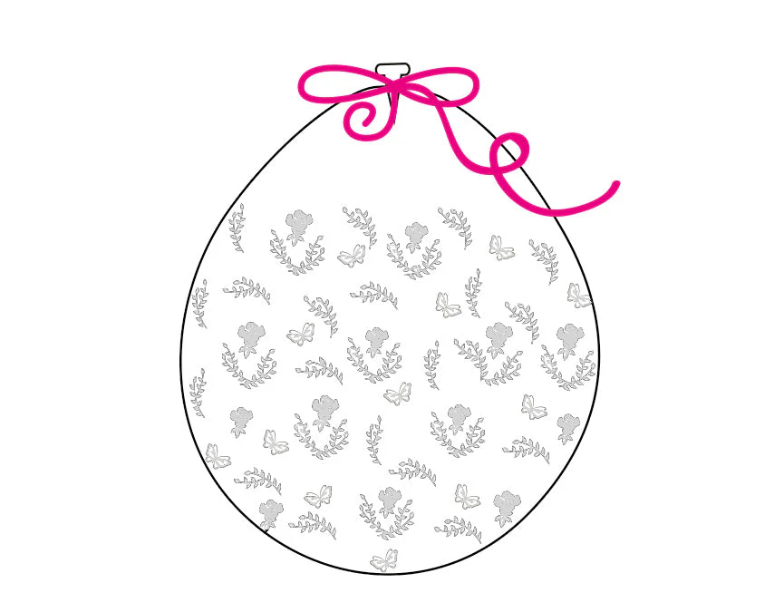18" Stuffing Printed Latex Balloons (25 Per Bag) Decomex Clear ROSE with WHITE INK