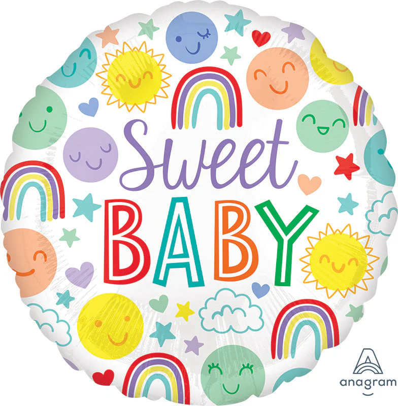 18" Sweet Baby Icons Foil Balloon