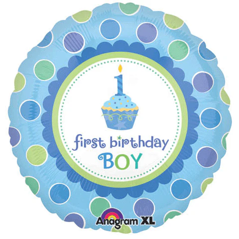 18" Sweet Little Cupcake Boy Mylar Balloon