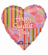 18" Sweetest Day Swirls & Stripes Balloon