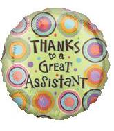 18" Thanks Great Assistant Retro Balloon - Image 2