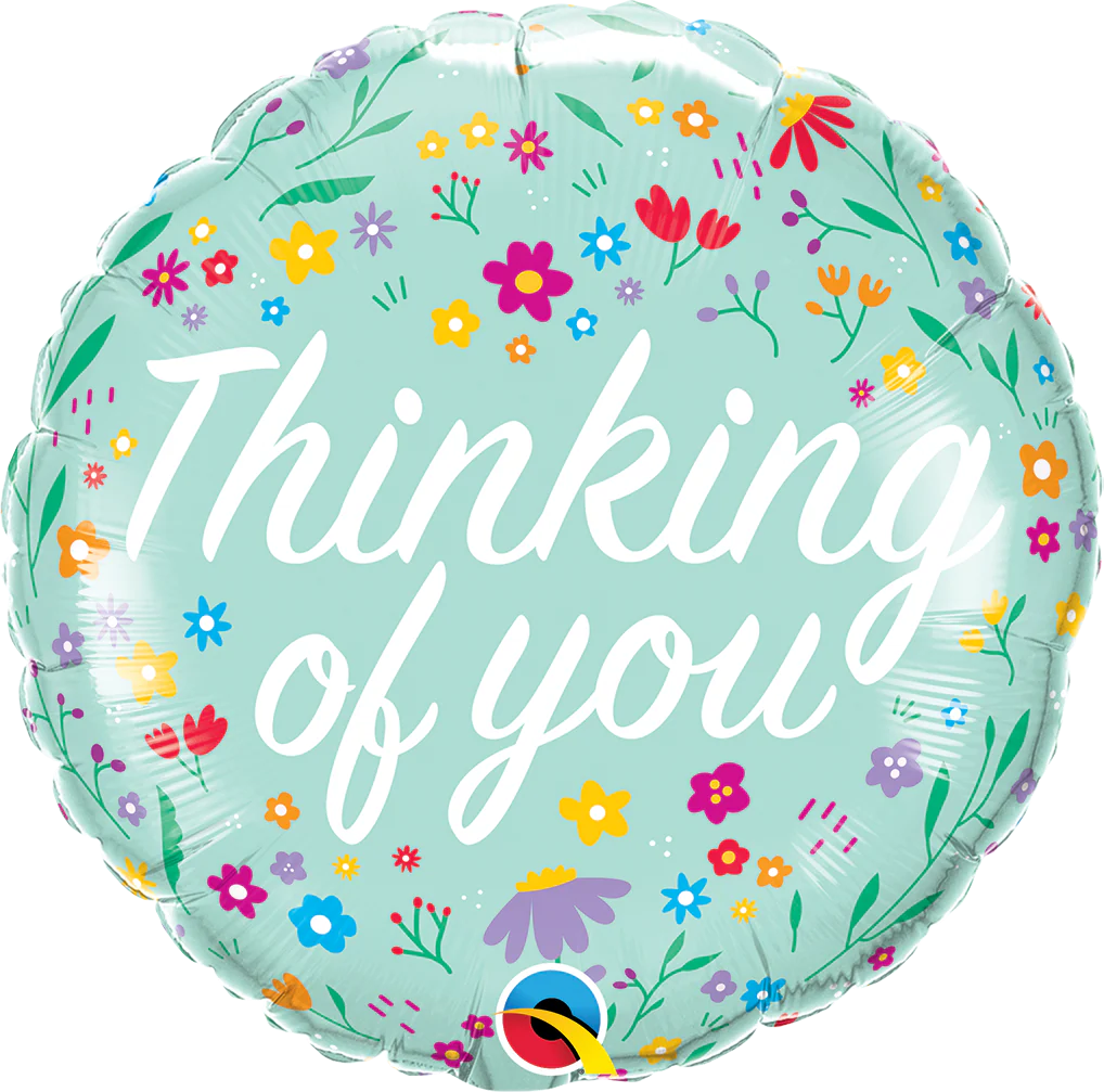 18" Thinking Of You Petite Floral Foil Balloon