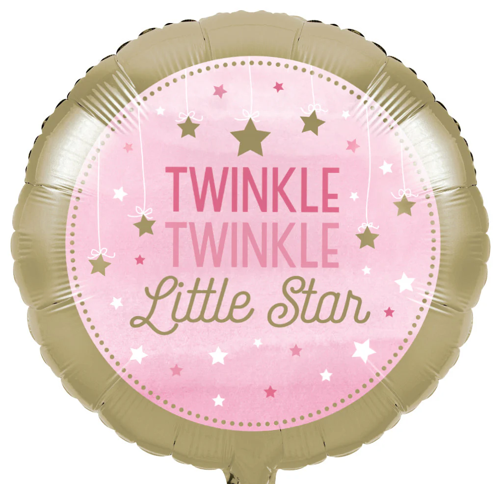 18" Twinkle Twinkle Little Star Pink Girl Balloon