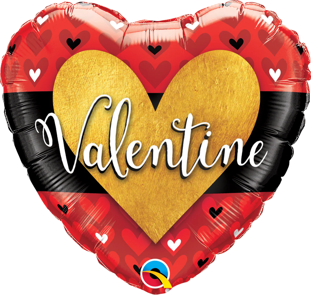 18" Valentine Burnished Heart Gold Balloon