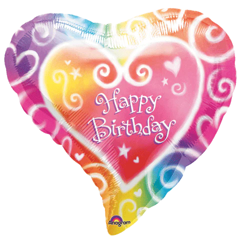 18" Watercolor Birthday Mylar Balloons
