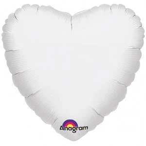 18" White Heart Packaged Balloon