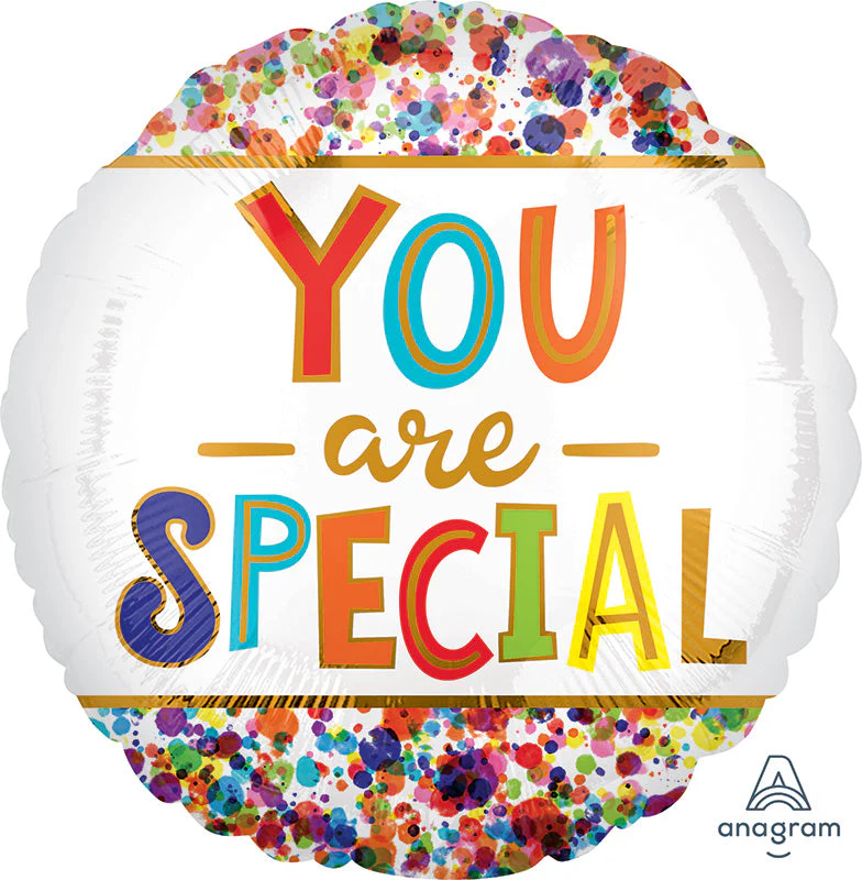 18" You Are Special Watercolor Dots Foil Balloon