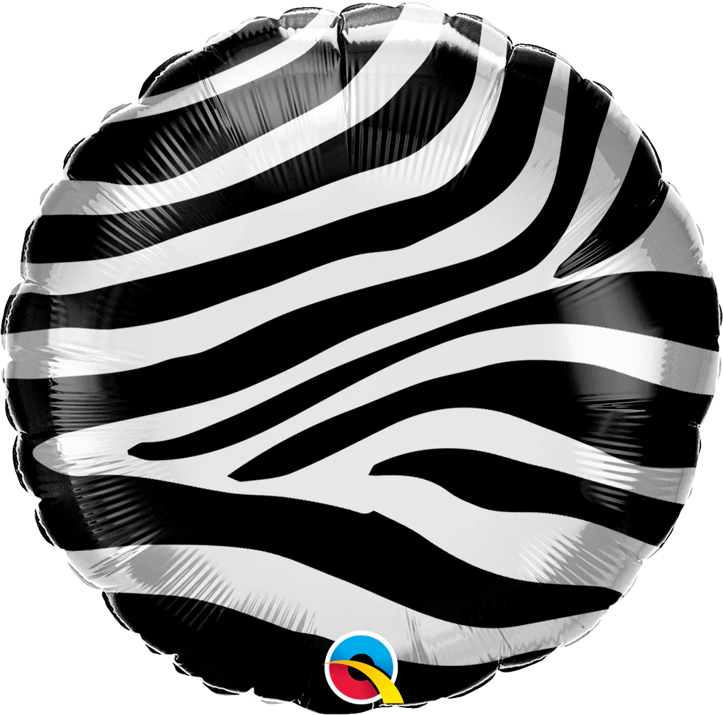 18" Zebra Stripes Pattern Foil Balloon