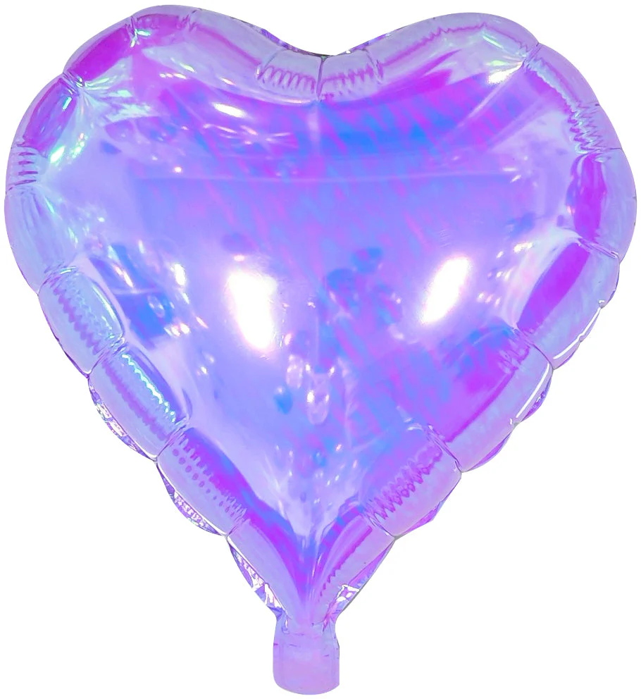 18" Airfill Decor Only Pearl Lustrous Iridescent Purple Heart Balloon
