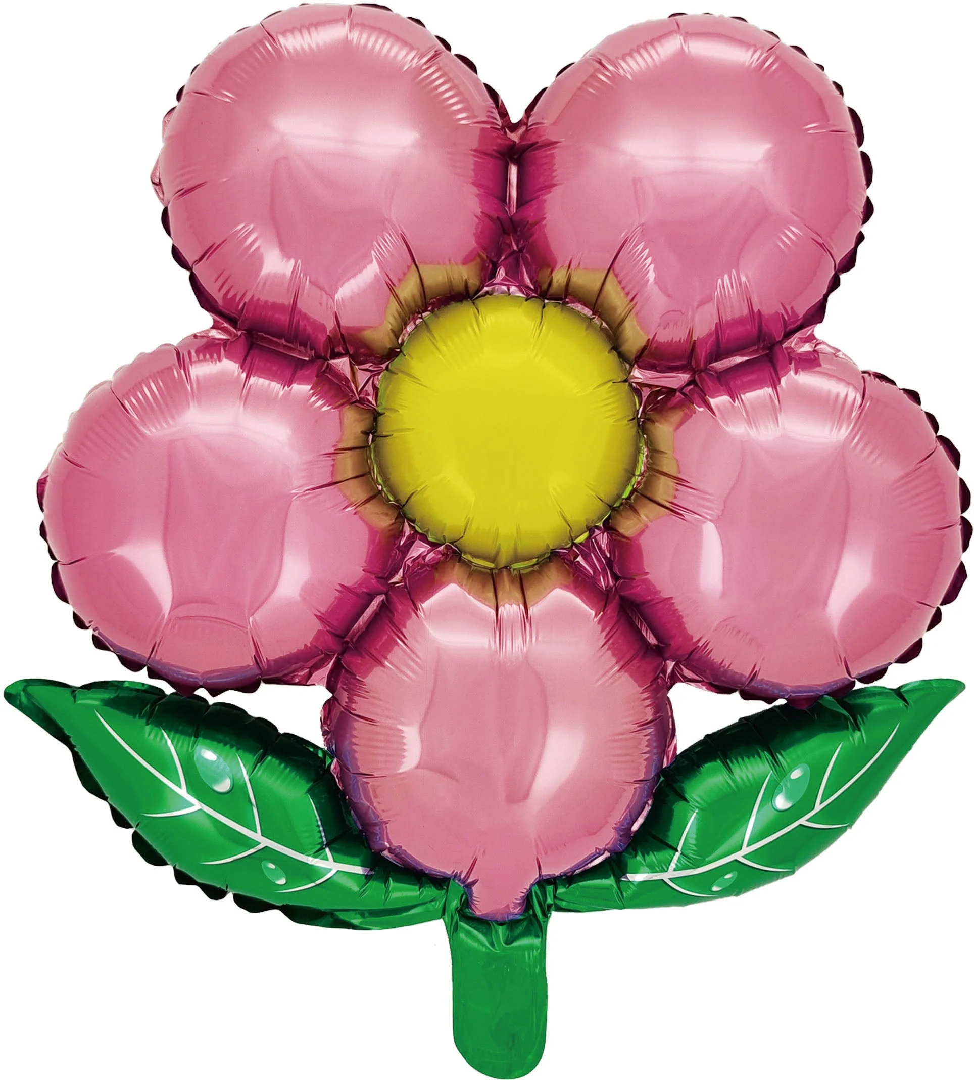 18" Airfill Only Flower Flower Foil With Leave Petals Balloons Pink