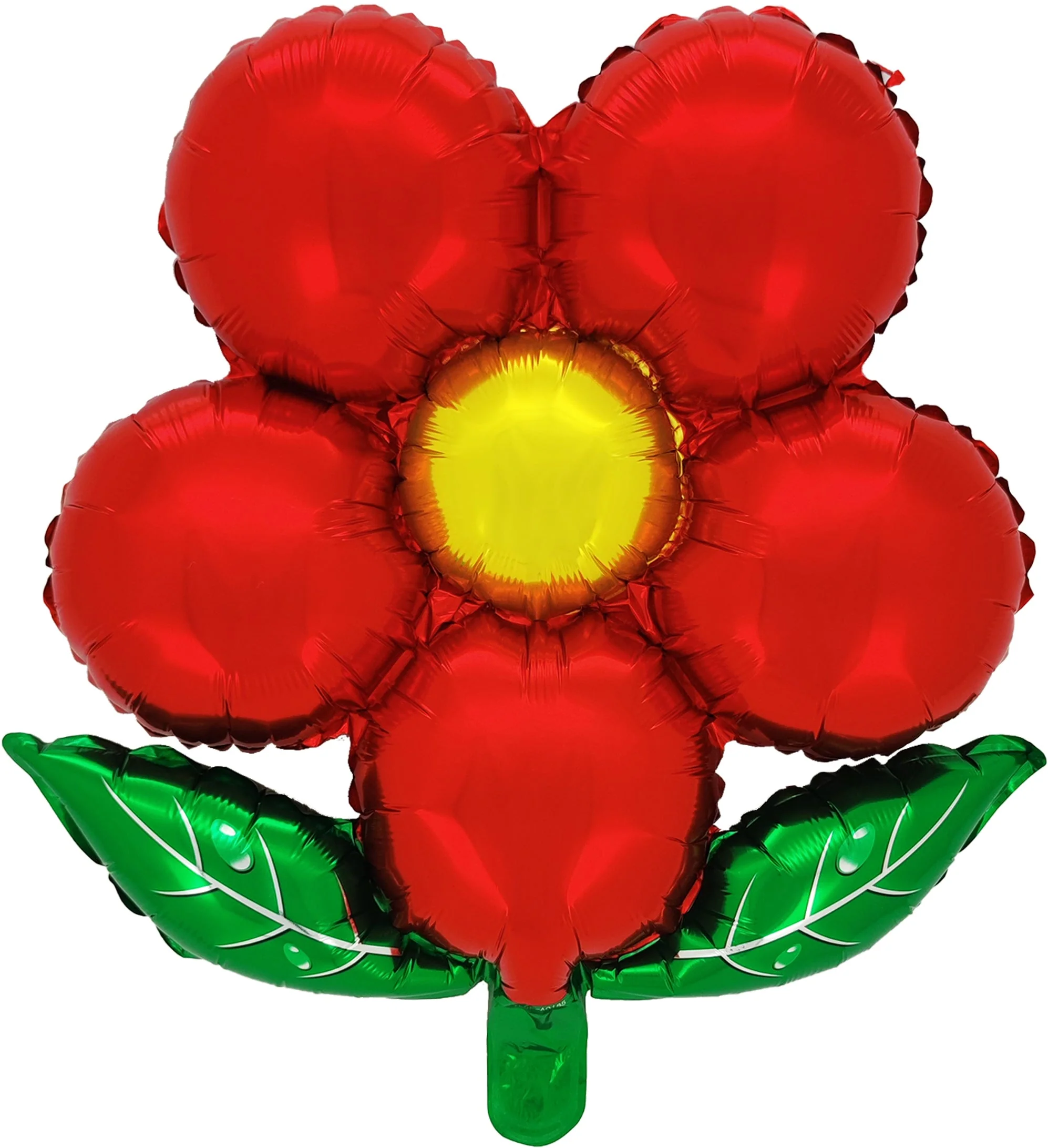 18" Airfill Only Flower Flower Foil With Leave Petals Balloons Red