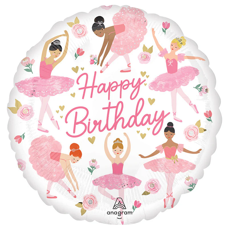 18" Ballerina Girl Birthday Foil Balloon