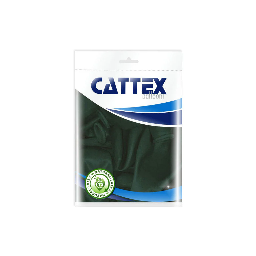 18" Cattex Brand Premium Jungle Green Latex Balloons (25 Per Bag) - Image 3