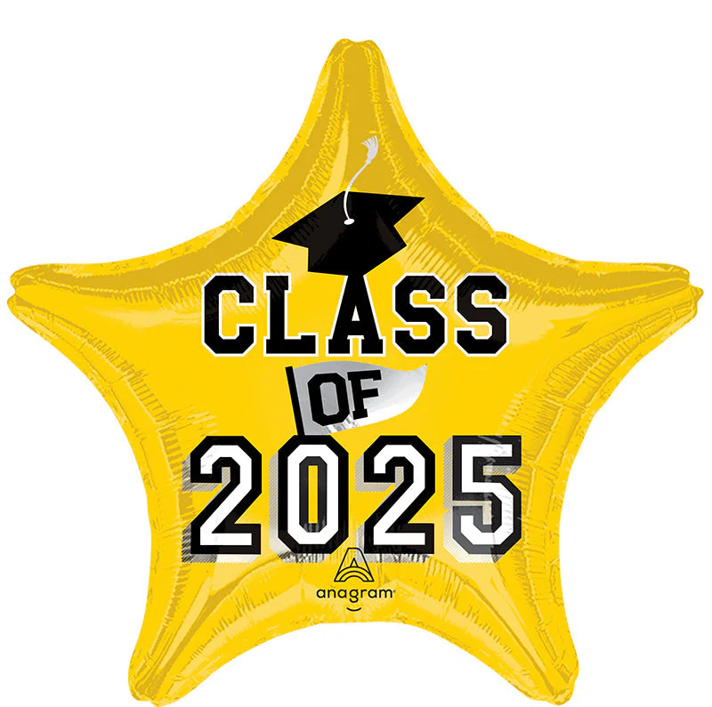 18" Class of 2025 - Yellow Foil Balloon