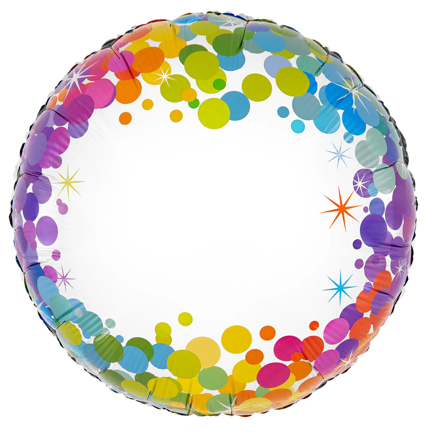18" Colourful Confetti No Message Metallic Oaktree Foil Balloon