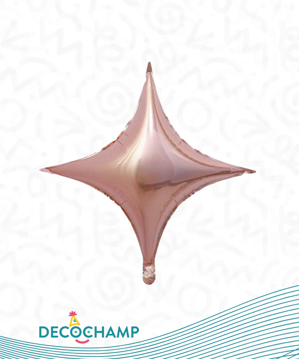 18" Decochamp Brand Deco Starpoint Rose Gold (5 Balloons Per Package)