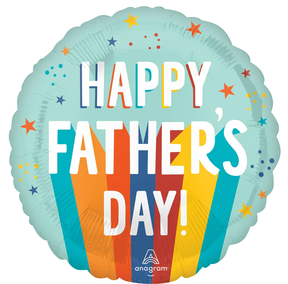 18" Father's Day Playful Stripes Foil Balloon