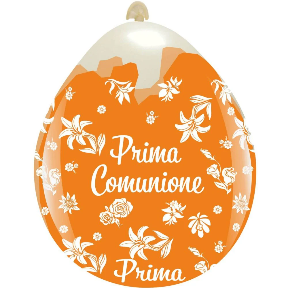 18" First Communion All Around (10 Per Bag) Cattex Brand Printed Stuffing Latex Balloons