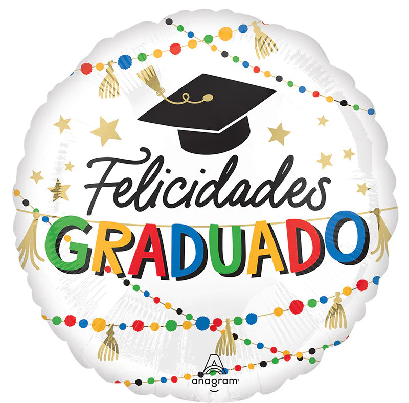 18" Grad Party Felicidades Graduado Foil Balloon