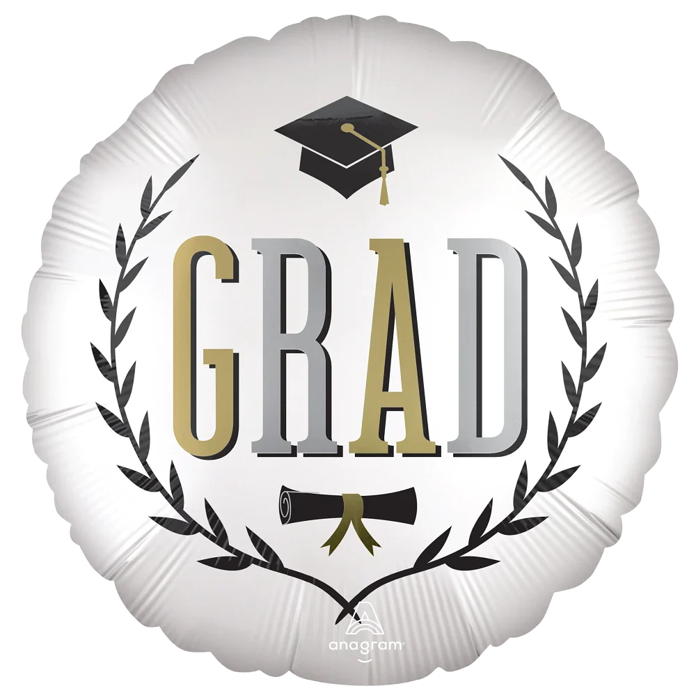 18" Graduation Satin Infused Caps Off Foil Balloon