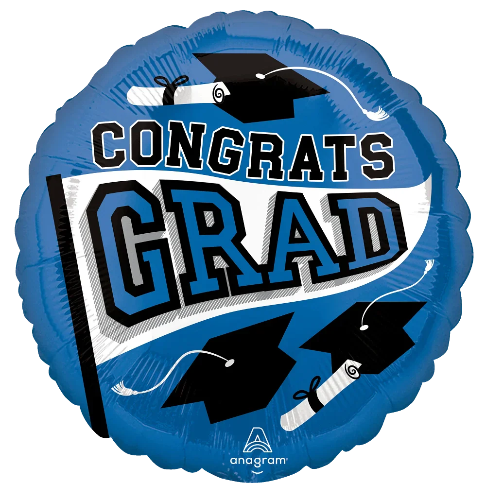 18" Graduation School Colors Be True to Your School - Blue Foil Balloon