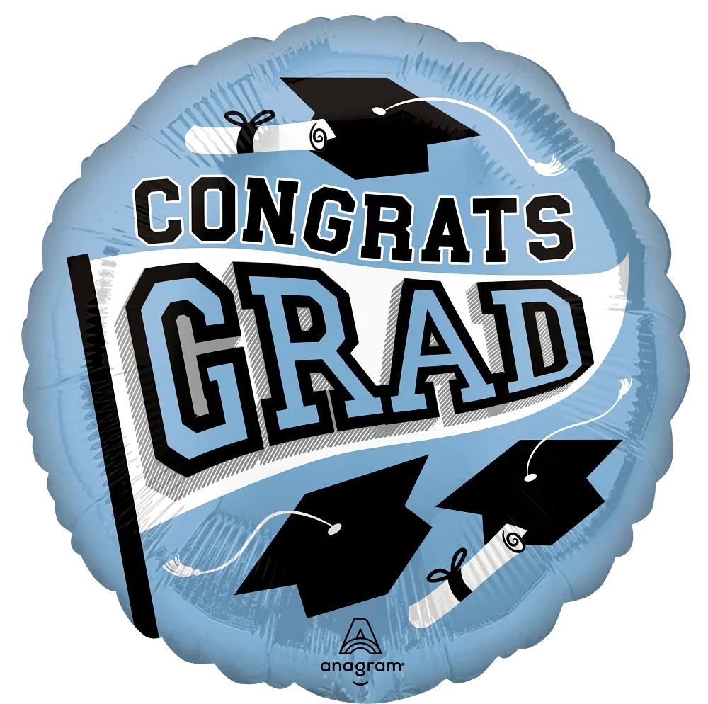 18" Graduation School Colors Be True to Your School - Light Blue Foil Balloon