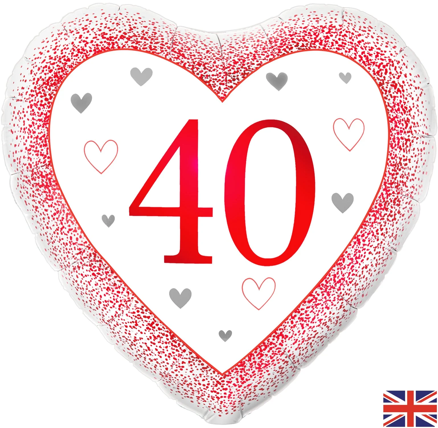 18" Happy 40th Anniversary Heart Ruby  Oaktree Foil Balloon