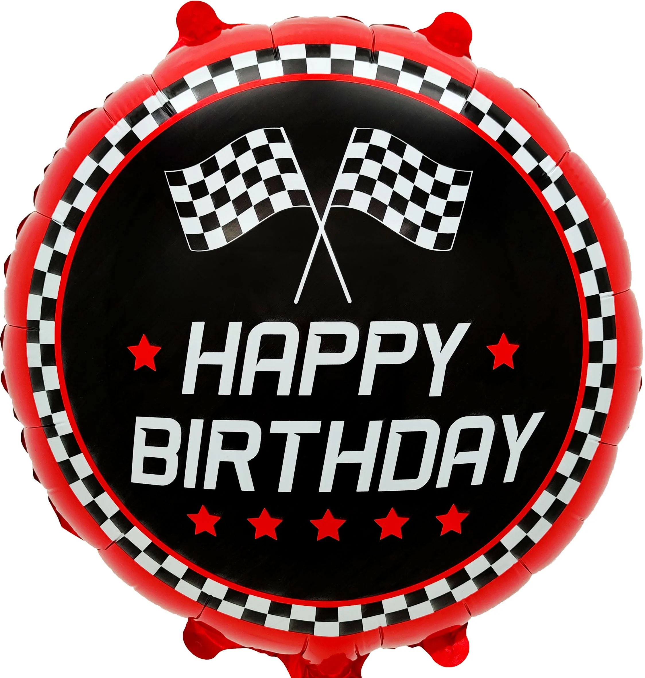 18" Happy Birthday Checkered Flag Foil Balloon