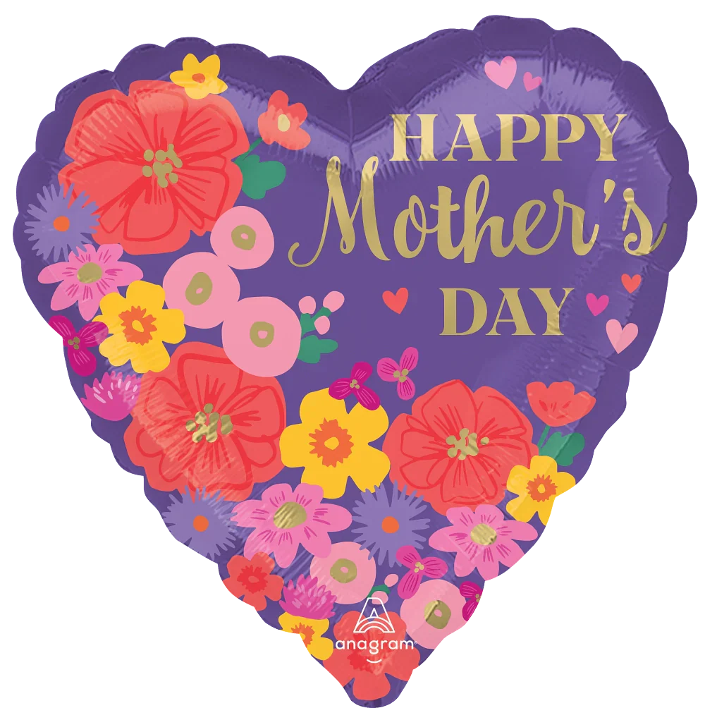 18" Happy Mother's Day Sweet Florals Foil Balloon