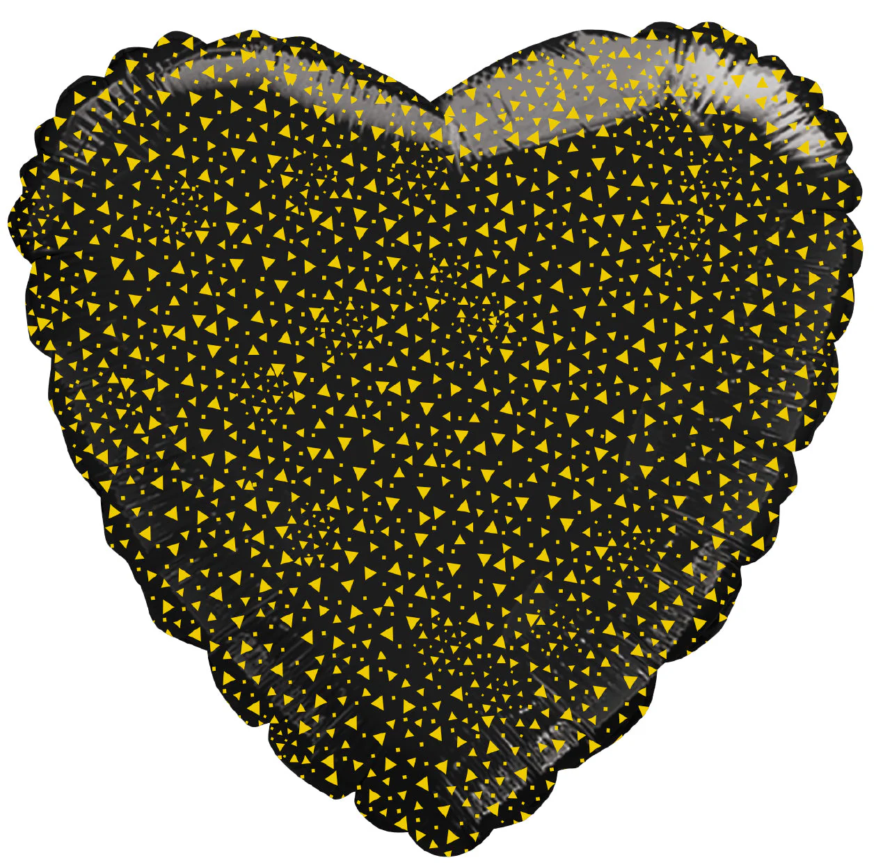 18" Heart Decorator Gold Glitter Triangles Packaged Foil Balloon