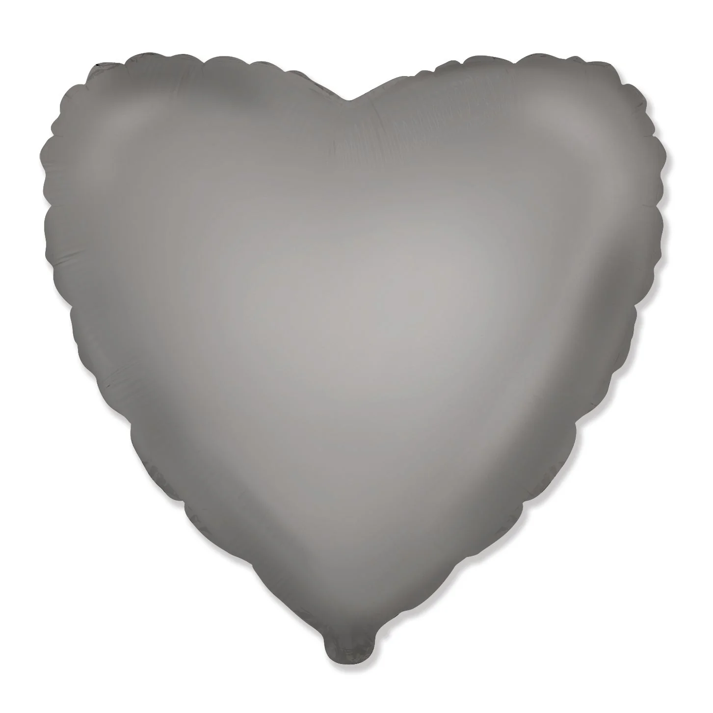 18" Heart Matte Moonlight Silver Solid Color Foil Balloon Brand Flexmetal