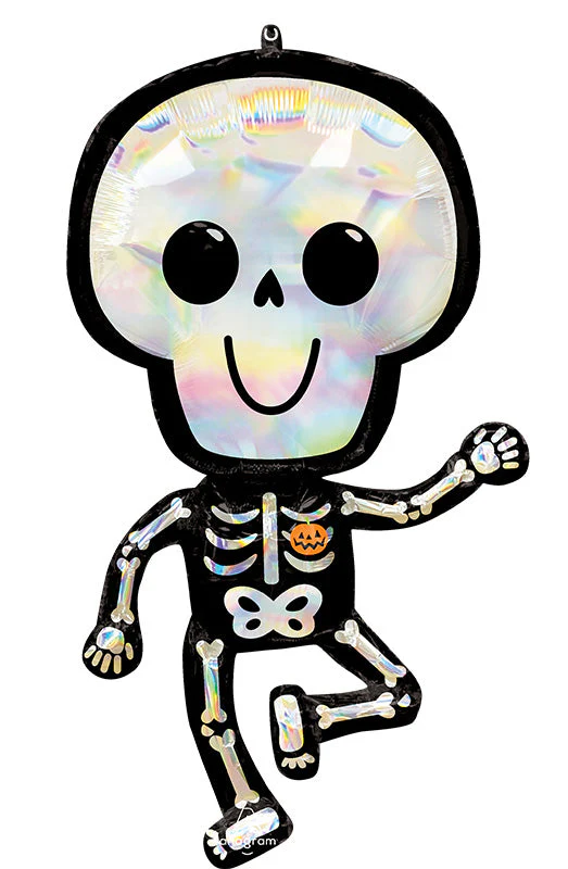 18" Holographic SuperShape Iridescent Bare Bones Skeleton Foil Balloon