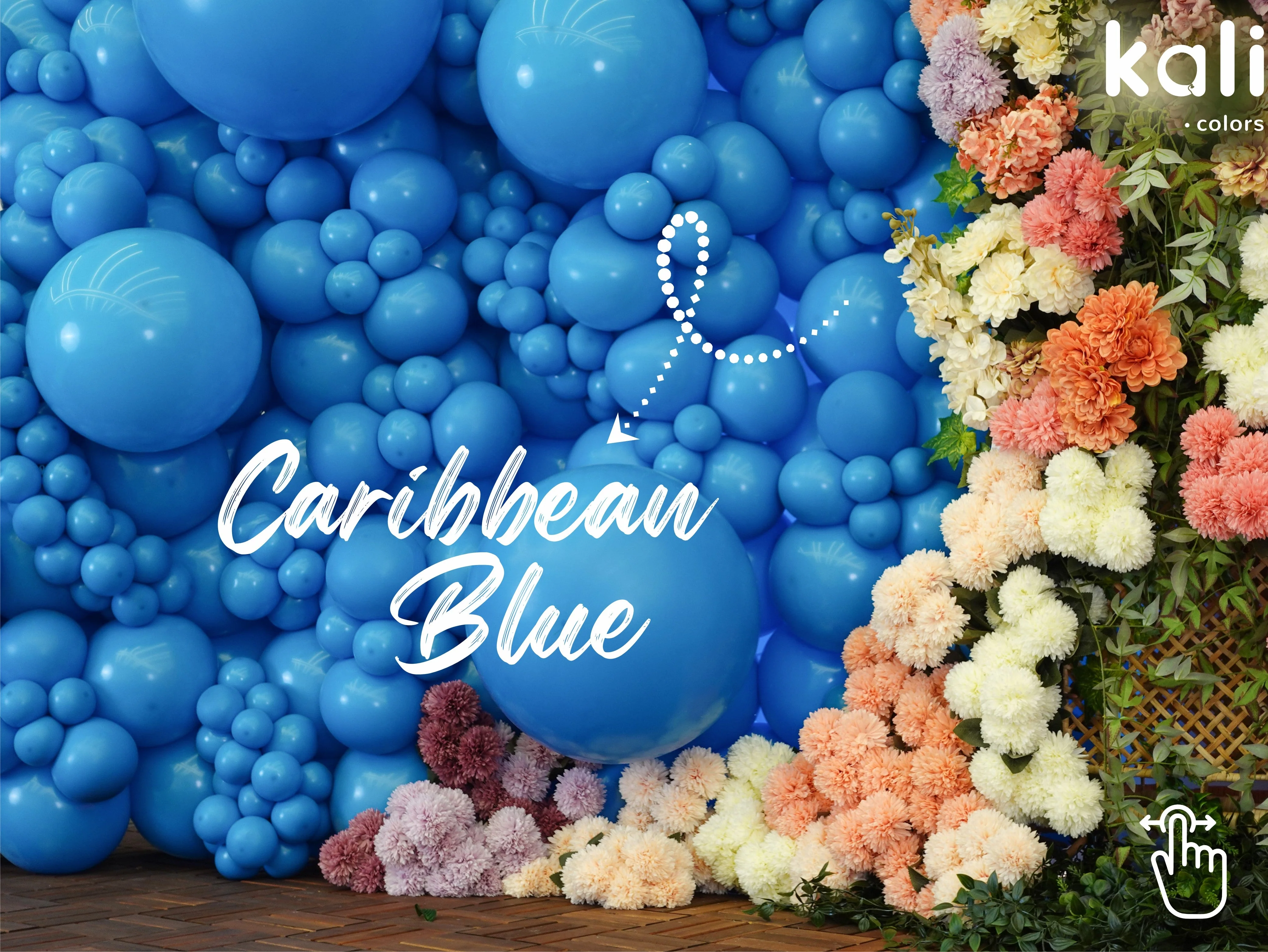 18" Kalisan Latex Balloons Standard Caribbean Blue (25 Per Bag) - Image 3
