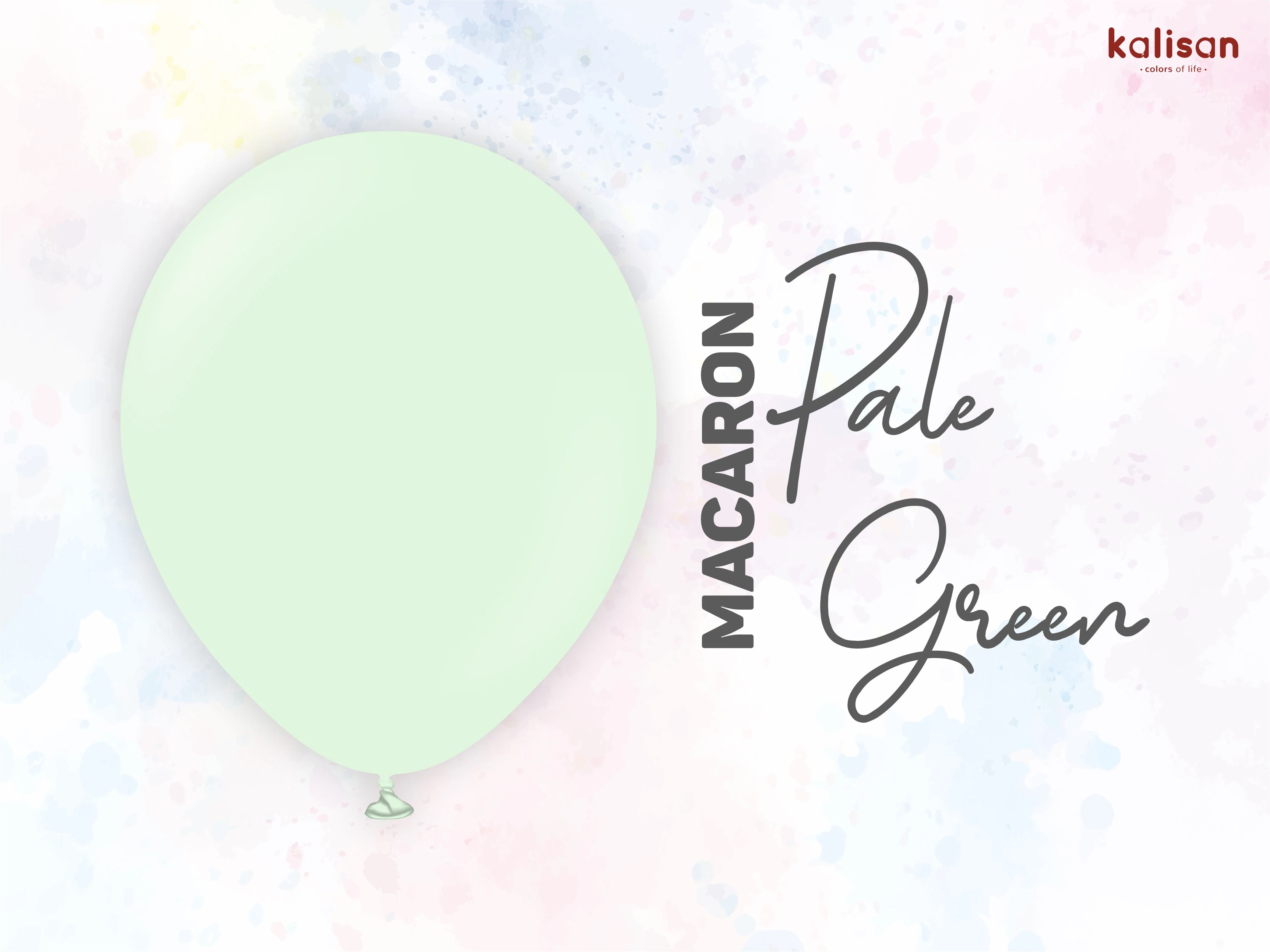 18" Kalisan Latex Balloons Standard Macaron Pale Green (25 Per Bag) - Image 4