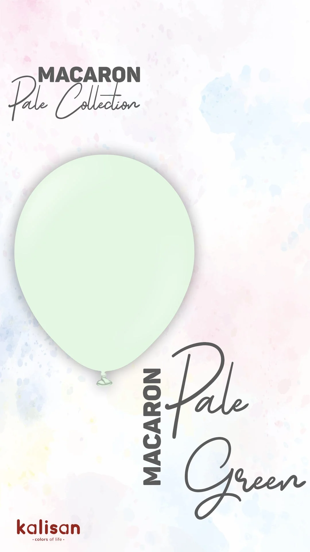18" Kalisan Latex Balloons Standard Macaron Pale Green (25 Per Bag) - Image 5