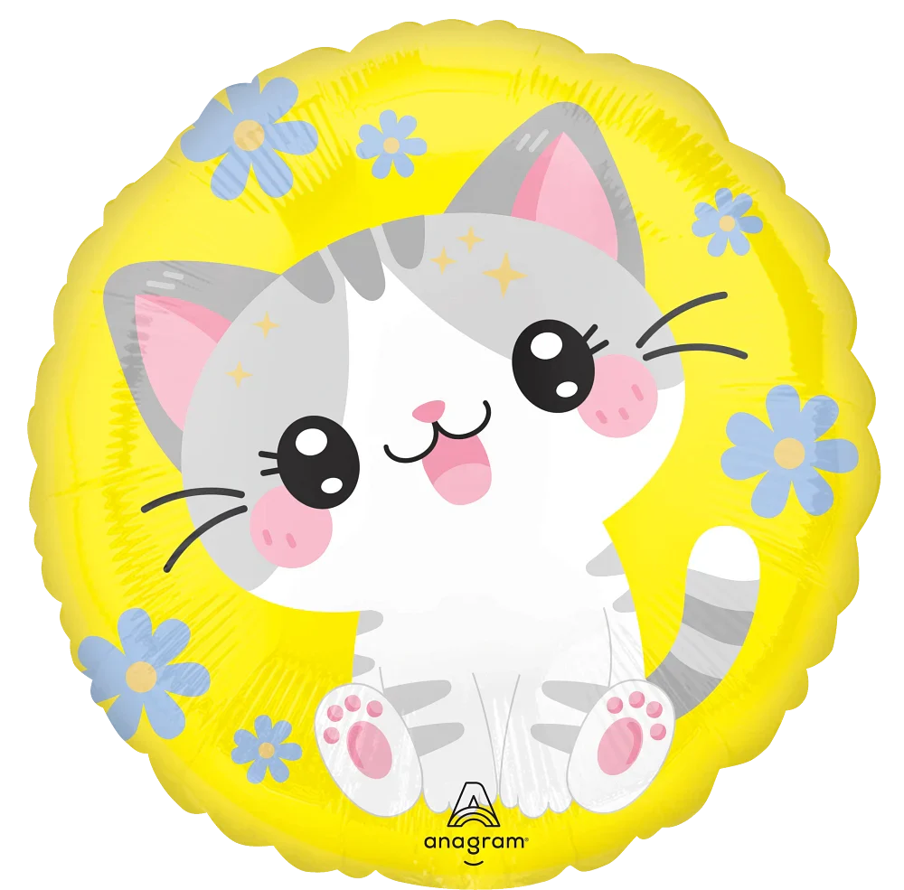 18" Kawaii Kitty Foil Balloon