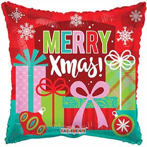 18" Merry Xmas Preseents Gellibean Balloon